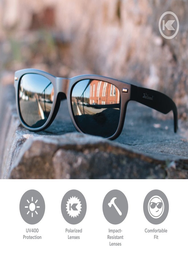 نوك أراوند نظارات شمسية Knockaround Fort Knocks المستقطبة للرجال والنساء - عدسات مقاومة للصدمات وحماية كاملة من الأشعة فوق البنفسجية UV400 (أسود على أسود) - Image 3