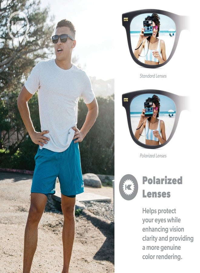 نوك أراوند نظارات شمسية Knockaround Fort Knocks المستقطبة للرجال والنساء - عدسات مقاومة للصدمات وحماية كاملة من الأشعة فوق البنفسجية UV400 (أسود على أسود) - Image 4