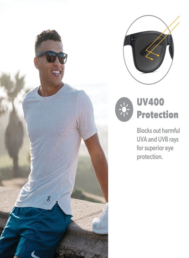نوك أراوند نظارات شمسية Knockaround Fort Knocks المستقطبة للرجال والنساء - عدسات مقاومة للصدمات وحماية كاملة من الأشعة فوق البنفسجية UV400 (أسود على أسود) - Image 5