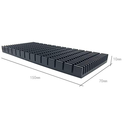 SGTKJSJS Aluminum Heat Sink Heatsink Module Cooler Fin Heat Radiator Board Cooling for Amplifier Transistor Semiconductor Devices Black Tone 150mm (L) x 70mm (W) x10mm (H) - Image 2