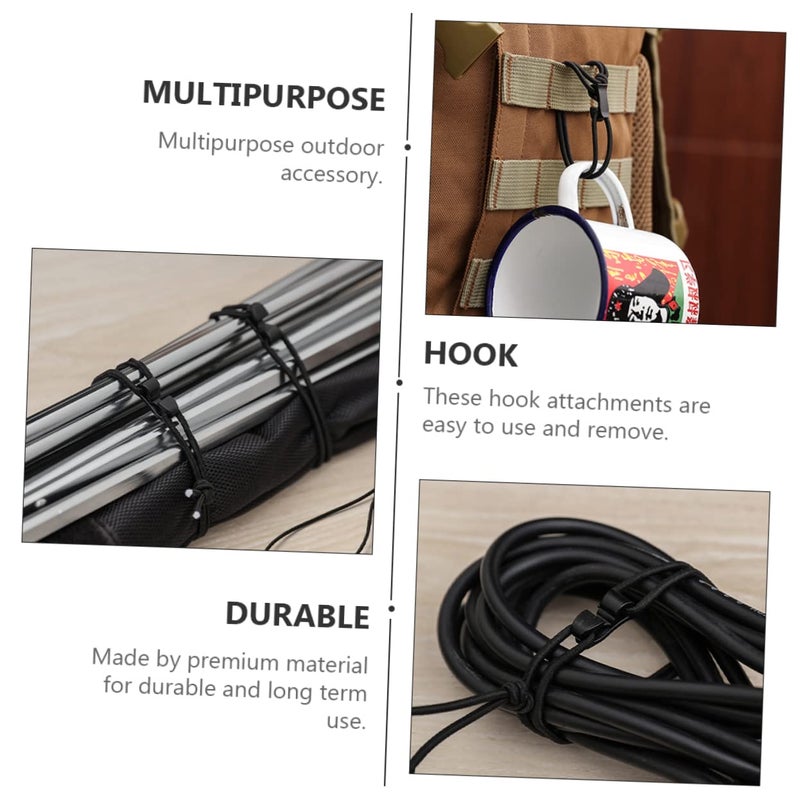 20 Pcs Elastic Hook Clips For Straps Backpack Organizer Black Outdoor Accessories - Image 4