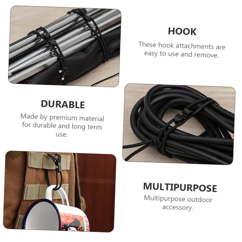20 Pcs Elastic Hook Clips For Straps Backpack Organizer Black Outdoor Accessories - Image 5