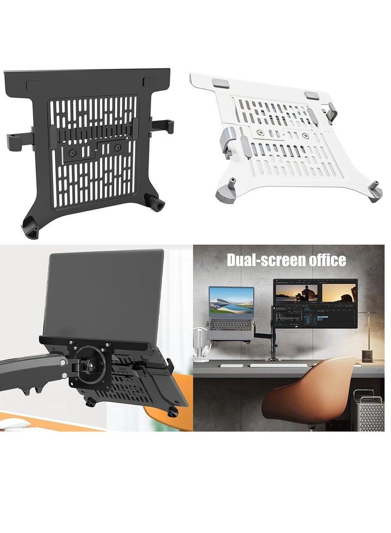 Laptop Mount Tray Laptop Arm Stand Ventilated Laptop Tray Expandable Clamp for 10 to 17 Inch Laptops  - Image 2