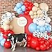 Isndare Farm Animal Theme Balloon Garland Arch Kit Red Blue White Latex Balloons Garland with Cow Print Balloons for Kid Barn Yard Farmhouse Country Western Cowboy Birthday Party Supplies Decoration - Image 2
