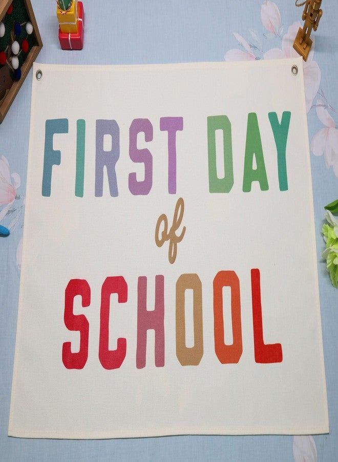 Topthink First Day of School-Classroom Boho Rectangular Banner Flag Pennant Wall Decor Gift for Boy Girl Kid Teen,Classrooms Nursery Playroom Reading Room Bedroom Decor-Birthday Christmas Gift - Image 1