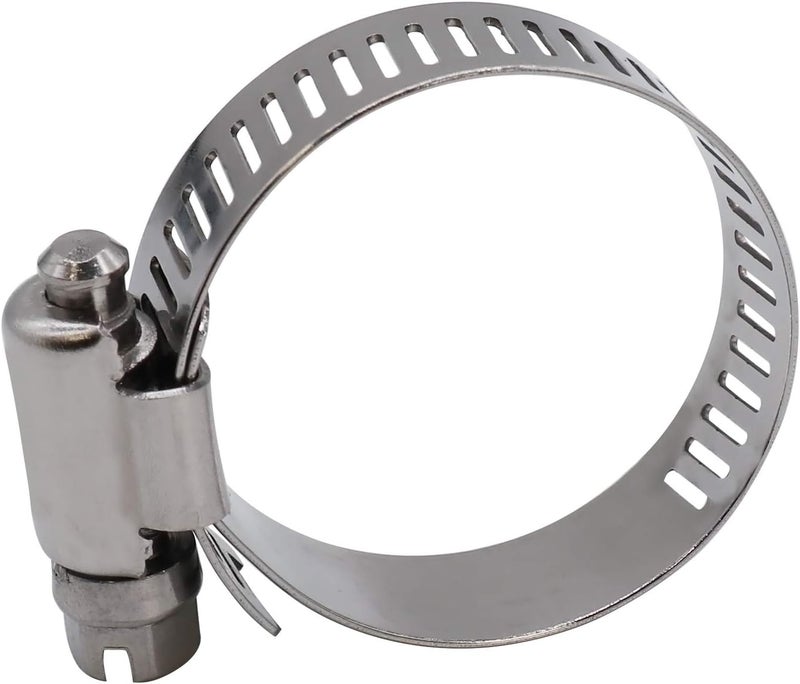 ROADFORMER 1" Worm Gear Hose Clamp - SAE 16 Size, Full Stainless Steel with 1/2" Band Width, Working Range 19mm - 38mm Hose Clamps, 10 Pack - Image 5
