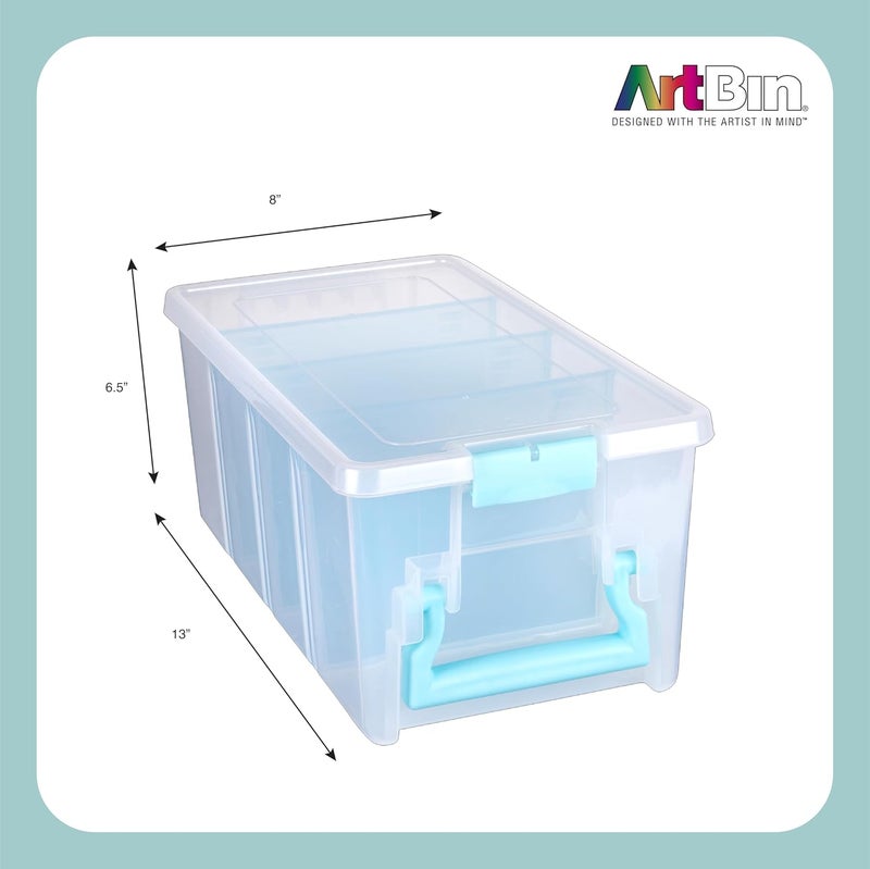 ArtBin 6925AB Semi Satchel with 3 Removable Dividers, Portable Art & Craft Organizer with Handle, [1] Plastic Storage Case, Clear - Image 2