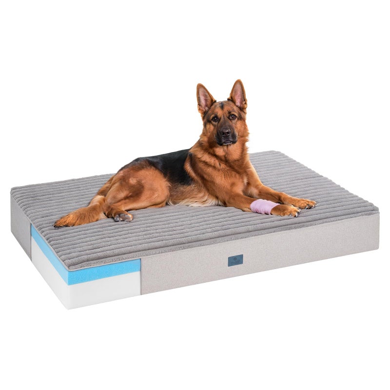 Veehoo Orthopedic Memory Foam Dog Bed, 7 Inch Thick Extra Large XXL Dog Bed for Senior Dogs with Ultra-Soft Fluffy Surface, Waterproof Liner, Removable Washable Cover and Non-Slip Bottom, 52"x36"x7" - Image 1