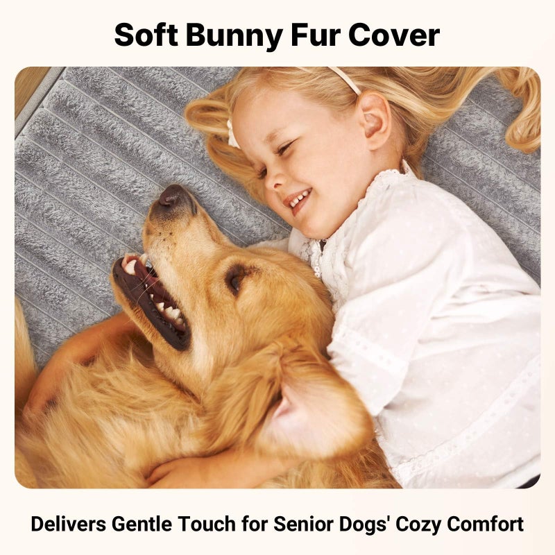 Veehoo Orthopedic Memory Foam Dog Bed, 7 Inch Thick Extra Large XXL Dog Bed for Senior Dogs with Ultra-Soft Fluffy Surface, Waterproof Liner, Removable Washable Cover and Non-Slip Bottom, 52"x36"x7" - Image 5