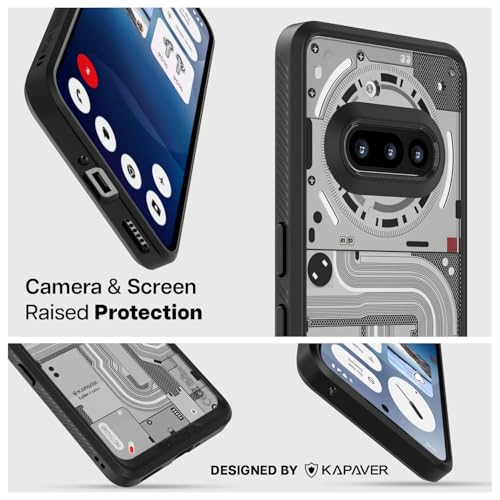 KAPAVER Impulse Series Back Cover Case for Nothing Phone 3a (PC +TPU) (Cyber-i Black Case + TG) - Image 3