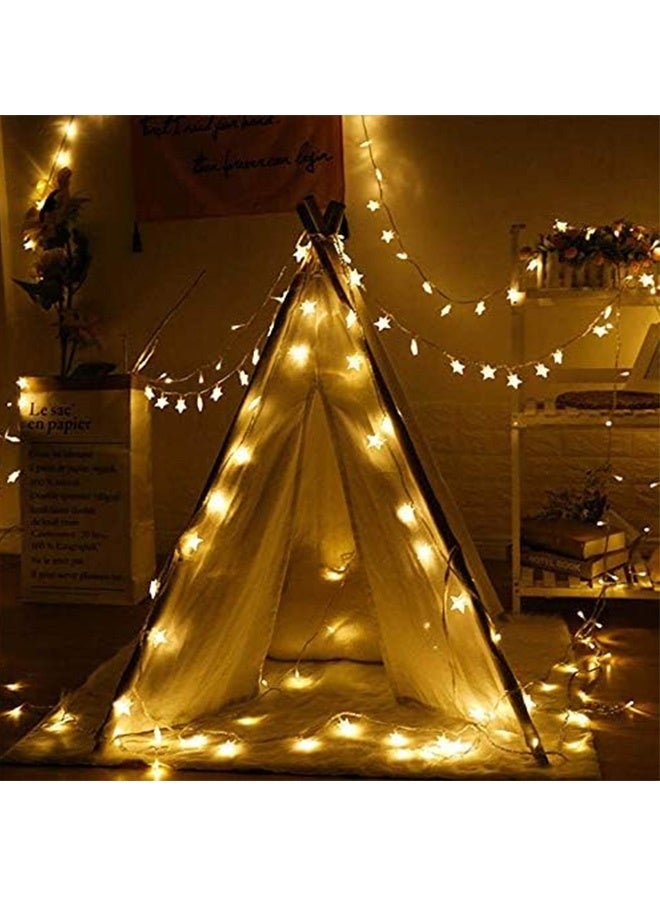 JCB CHIC Twinkle Star 15M Fairy String Lights, 100 LED Battery Operated Twinkle Star String Lights for Indoor, Outdoor, Wedding Party, Garden Decoration, Warm White (100LED,15M) - Image 3