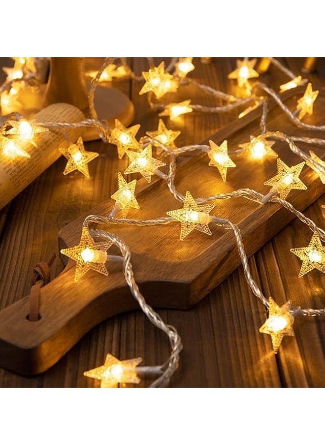 JCB CHIC Twinkle Star 15M Fairy String Lights, 100 LED Battery Operated Twinkle Star String Lights for Indoor, Outdoor, Wedding Party, Garden Decoration, Warm White (100LED,15M) - Image 1