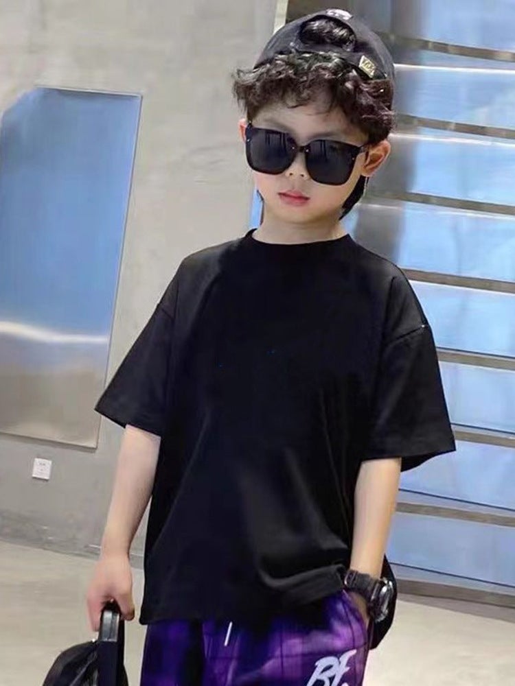 25 Summer Children'S Cotton Short-Sleeved Loose Shoulder Children'S Wear For Boys Upper Chinese Printed T-Shirt Summer Wear Big Children'S Half-Sleeved - Image 5
