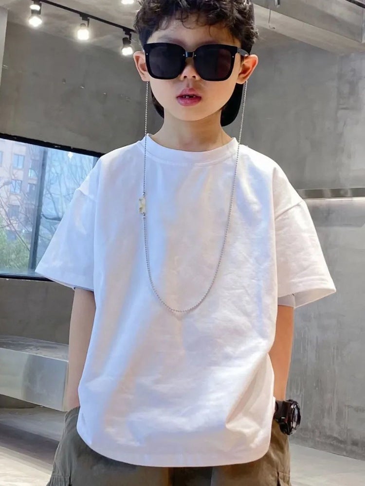 25 Summer Children'S Cotton Short-Sleeved Loose Shoulder Children'S Wear For Boys Upper Chinese Printed T-Shirt Summer Wear Big Children'S Half-Sleeved - Image 4