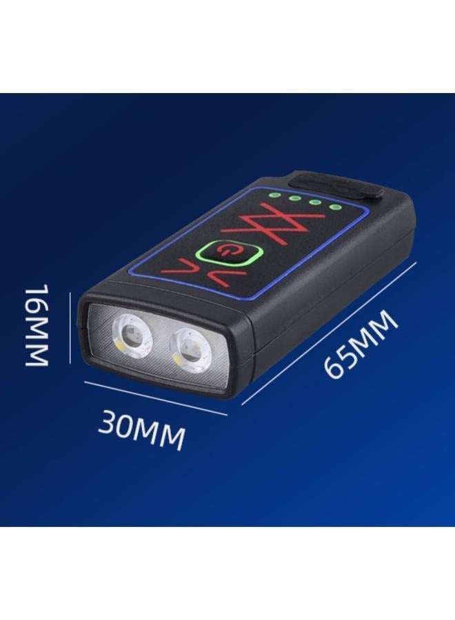 Rechargeable Mini Multi-functional Keychain Flashlight with Lighter  - Image 2