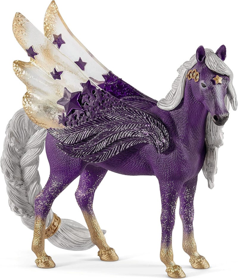 Schleich Bayala - 7â€ Star Pegasus Figurine with Starry Wings - Magical Winged Horse Toy with Glitter Body - Celestial Mare Fantasy Collectible for Screen-Free Play - Kids Ages 5+ | 70579 - Image 1