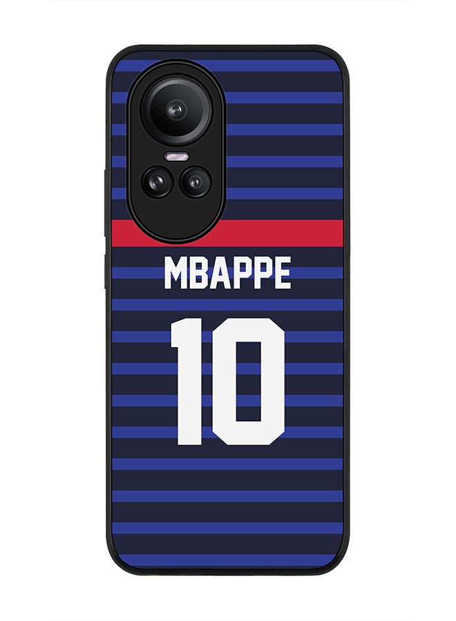 Stylizedd Rugged Black Edge case for Oppo Reno10 / Oppo Reno10 Pro, Custom Slim fit Thin Phone Case Cover - Football Team - France, Player Name - Mbappe - Image 1