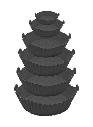 Air Fryer Silicone Liners Set of 6 - Reusable Heat Resistant Non-Stick Air Fryer Basket Liners for Air Fryer Oven - black - pzsku/ZA7E15CA4B17CE22F68DDZ/45/_/1734794309/3287146a-b320-45a9-a07c-0f55e2a9897f
