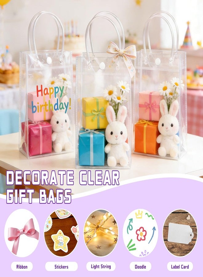 BadenBach 24 PCS Clear Gift Bags with Handles, 5.1 x 7.5 x 2.8 Inch Small Clear Plastic Party Favor Bag Transparent Goodie Tote Bag Gift Wrap Bags Bulk for Wedding Baby Shower Birthday Mother's Day - Image 5