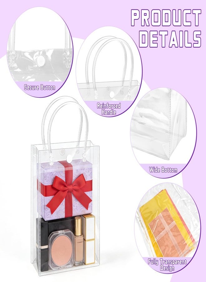 BadenBach 24 PCS Clear Gift Bags with Handles, 5.1 x 7.5 x 2.8 Inch Small Clear Plastic Party Favor Bag Transparent Goodie Tote Bag Gift Wrap Bags Bulk for Wedding Baby Shower Birthday Mother's Day - Image 3