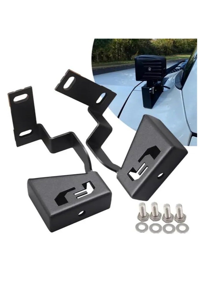 Generic LED Light Pod Mounting Bracket Set, A-Pillar Hood Mount, Compatible with Toyota FJ Cruiser 2007-2024  - Image 1