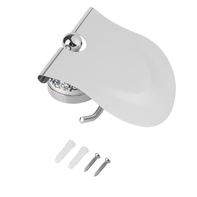 1PC Polished Bathroom Toilet Roll Paper Holder Rack Wall Mounted Tissue Cover Silver - Image 1