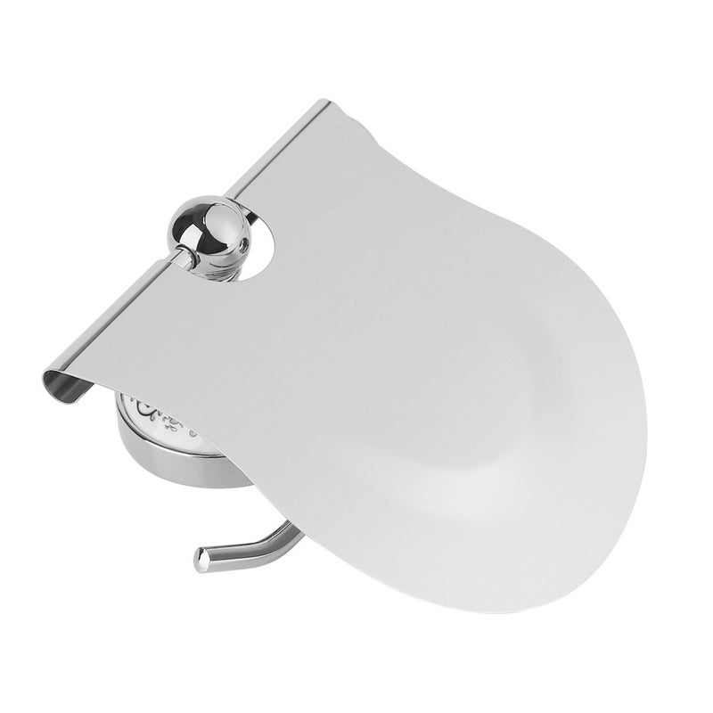 1PC Polished Bathroom Toilet Roll Paper Holder Rack Wall Mounted Tissue Cover Silver - Image 2