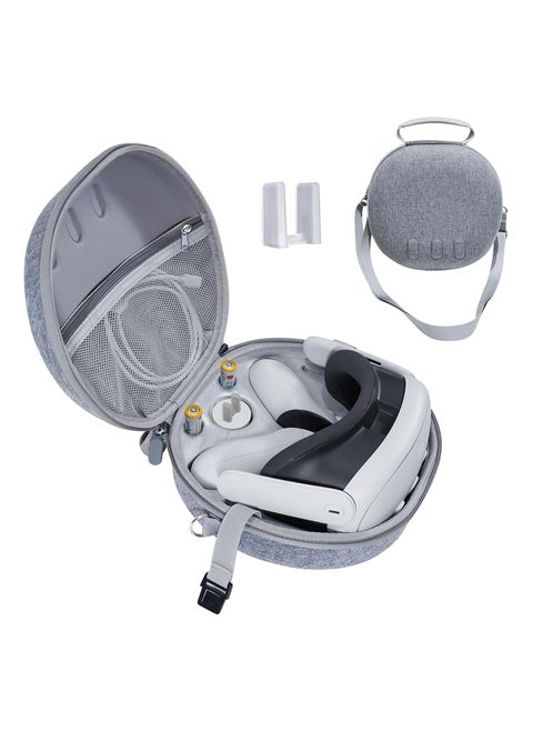 Waterproof Hard Case for Meta Oculus Quest 3 VR Gaming Headset and Touch Controllers Shockproof Carrying Bag Organizer Case with Mesh Pocket Suitable for Travel and Home Storage