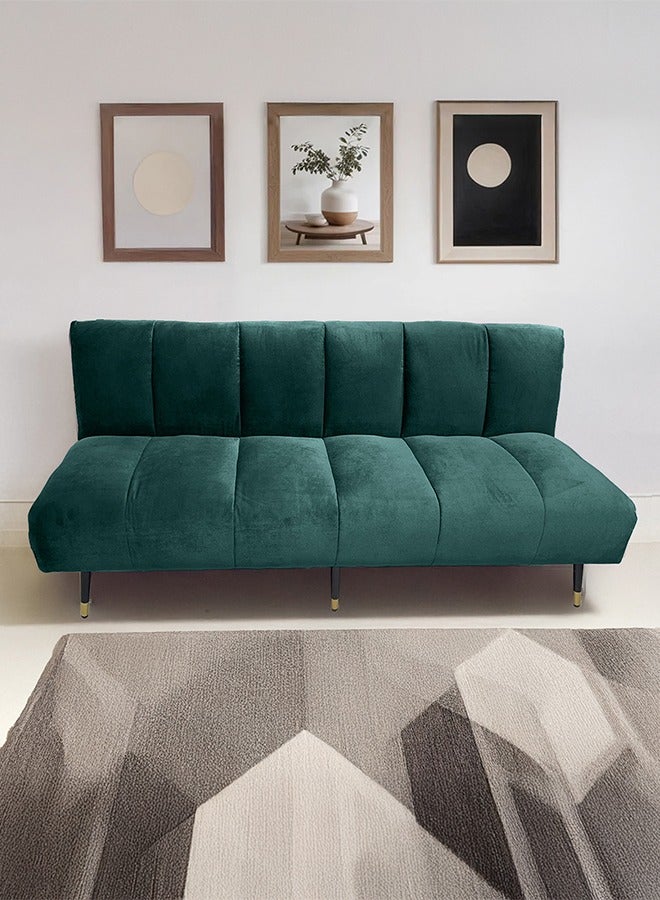 In-House Sana | Sofabed 2 In 1 Upholstered In Velvet - Dark Green - Image 1