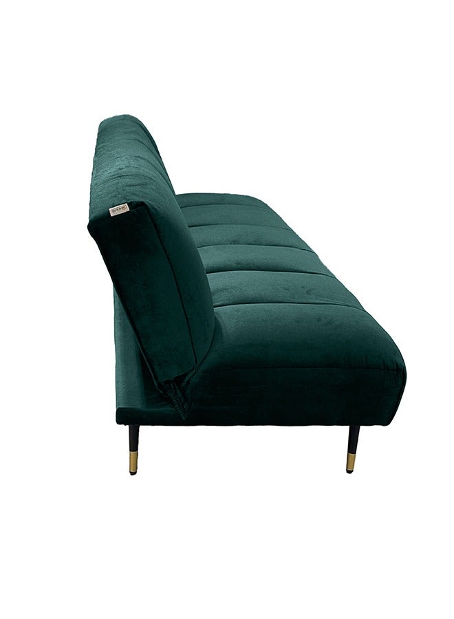 In-House Sana | Sofabed 2 In 1 Upholstered In Velvet - Dark Green - Image 3
