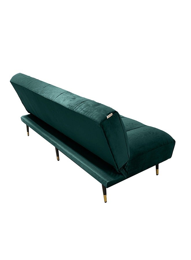 In-House Sana | Sofabed 2 In 1 Upholstered In Velvet - Dark Green - Image 4