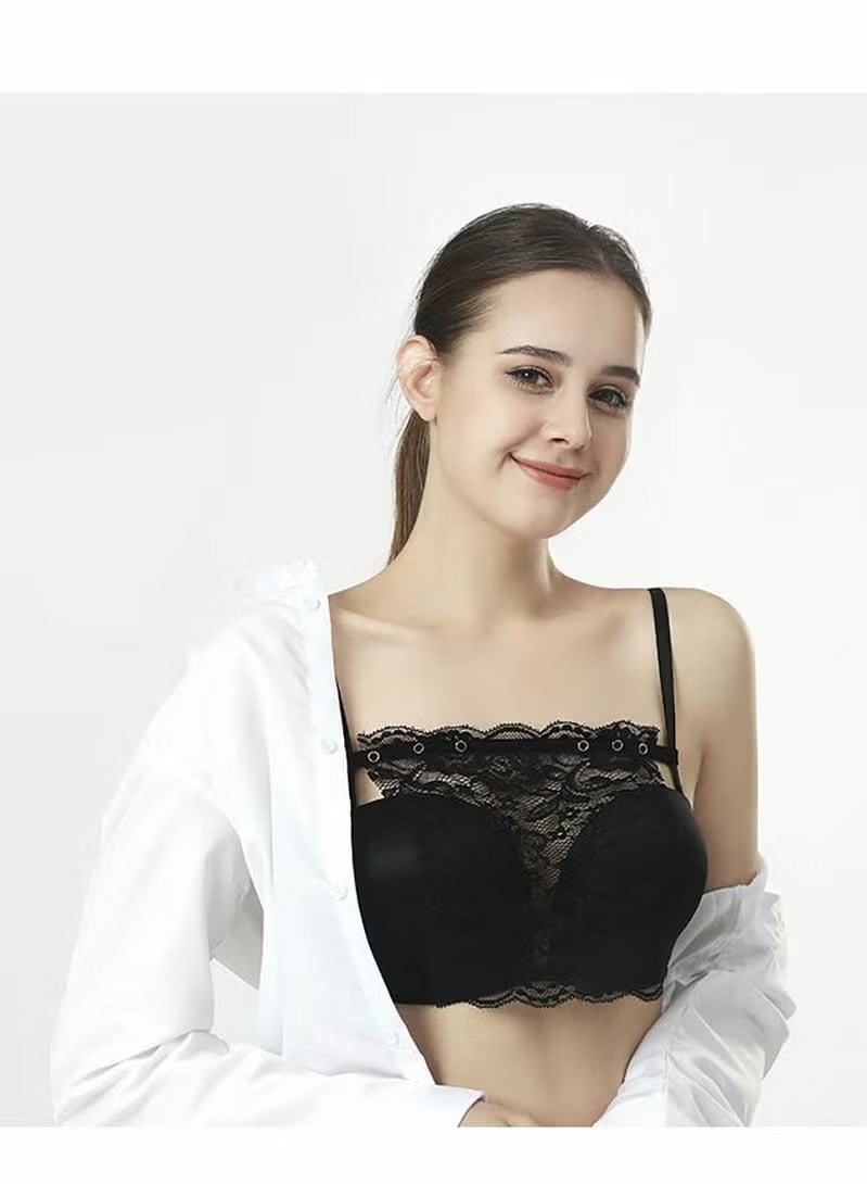 3pcs Lady Lace Clip on Mock Camisole, Overlay Modesty Panel Vest for Women - Image 3