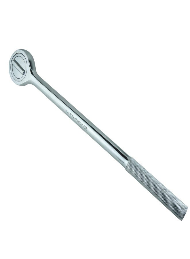 K-Tool International K Tool International 24090 3/4" Drive Ratchet Socket Wrench for Garages, Repair Shops, and DIY, Push Button Release, High Polish Chrome Finish, 19-7/8" Long, Non-slip Grip, Chrome Vanadium Steel - Image 1