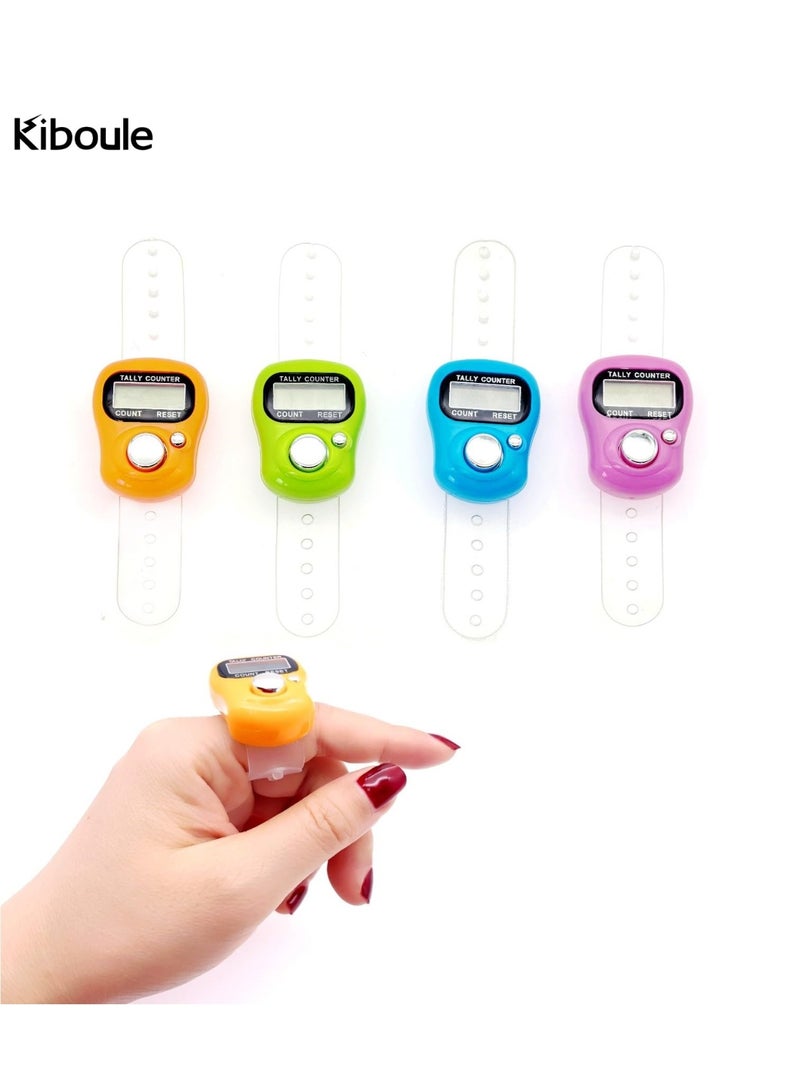Kiboule Electronic Finger Counter 4 Packs, Resettable Hand Tally, 5 Digit Number and LCD Electronic Digital Display, Handheld Clicker Counting for Coaching, Knitting, Lap, Fishing, Golf and Row - Image 1