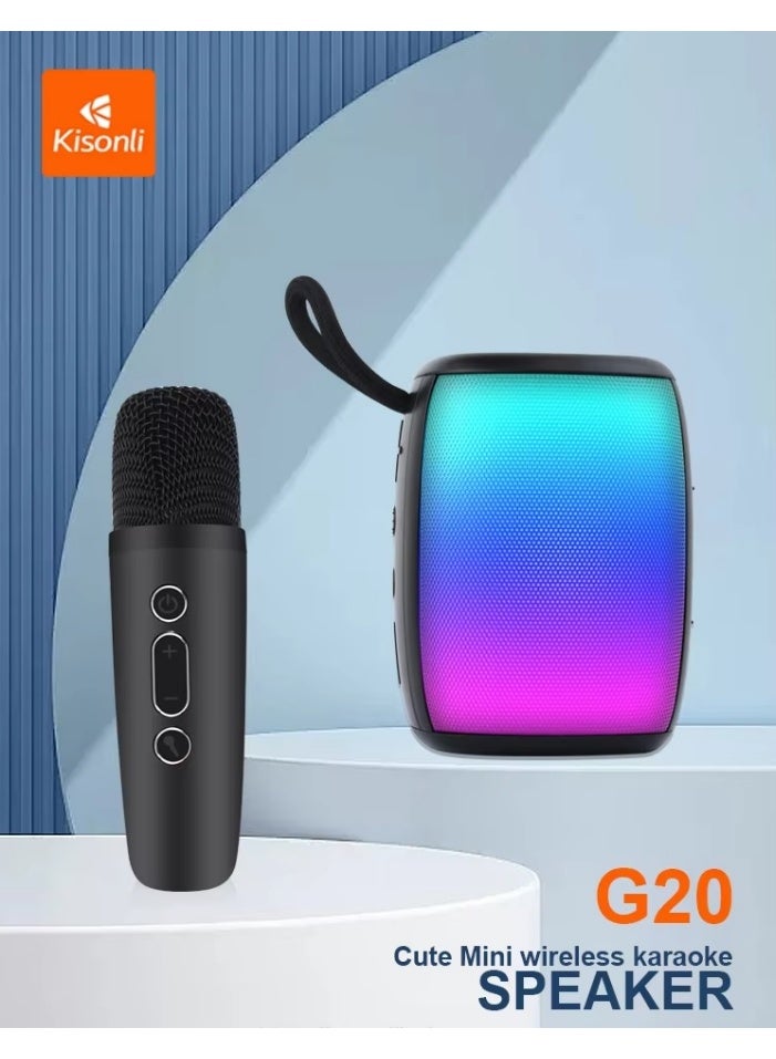Kisonli G20 Portable Speaker with Microphone – RGB Lighting – 5W – 1200mAh Battery – Up to 5 Hours of Playback – Black - Image 5