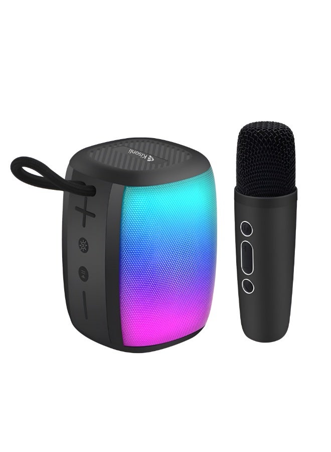 Kisonli G20 Portable Speaker with Microphone – RGB Lighting – 5W – 1200mAh Battery – Up to 5 Hours of Playback – Black - Image 1