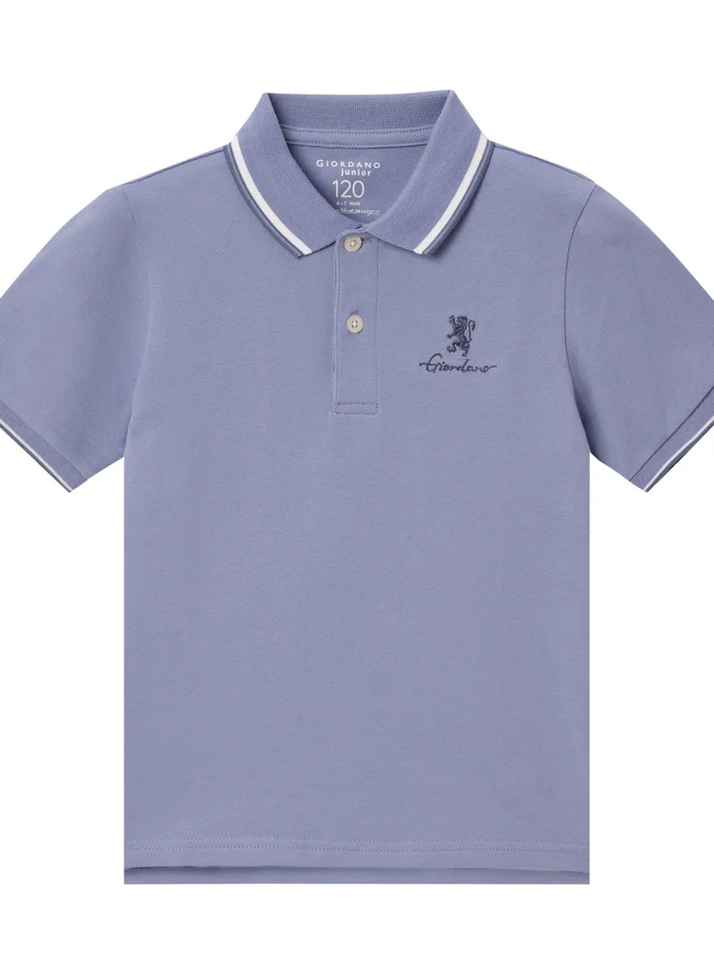 GIORDANO Junior's Slim Fit Cotton Pique Signature Embroidery Polo