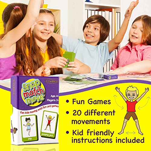 Covelico Exercise Cards for Kids - PE Equipment for Elementary School, Kids Workout Equipment Exercise Games, Classroom Exercise, PE Teacher Recess Equipment or at Home, Active Play Indoor or Outdoors - Image 2