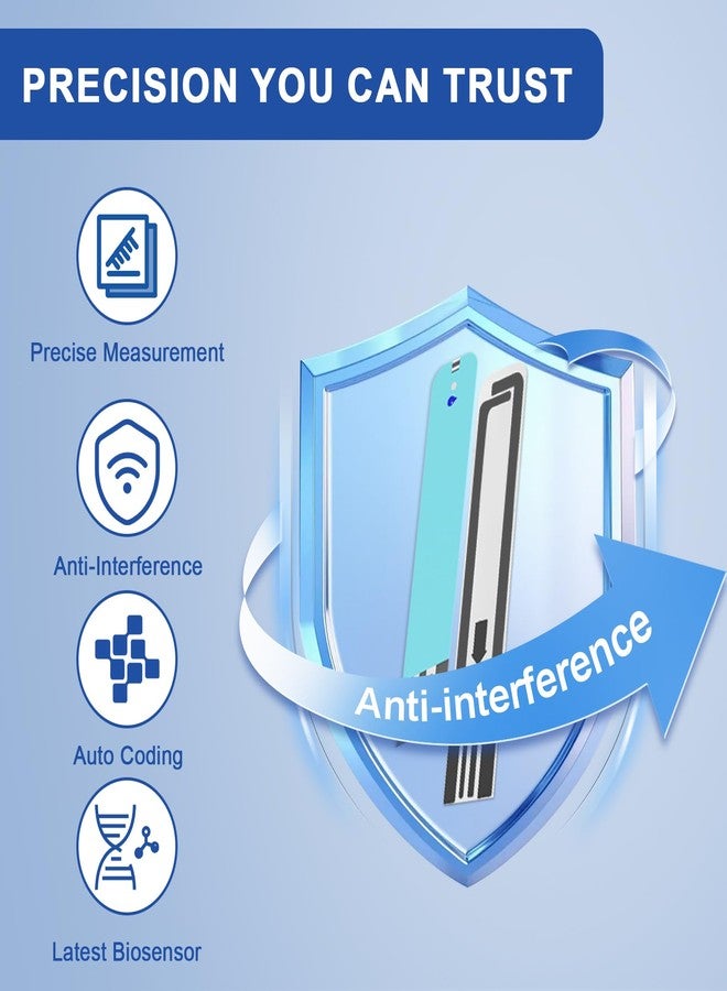 Metene S Blood Glucose Monitor Kit with 50 Glucometer Strips, 50 Lancets, 1 Blood Sugar Monitor, Diabetes Testing Kit with Control Solution, Lancing Device, No Coding, Glucometro Kit Completo - Image 4