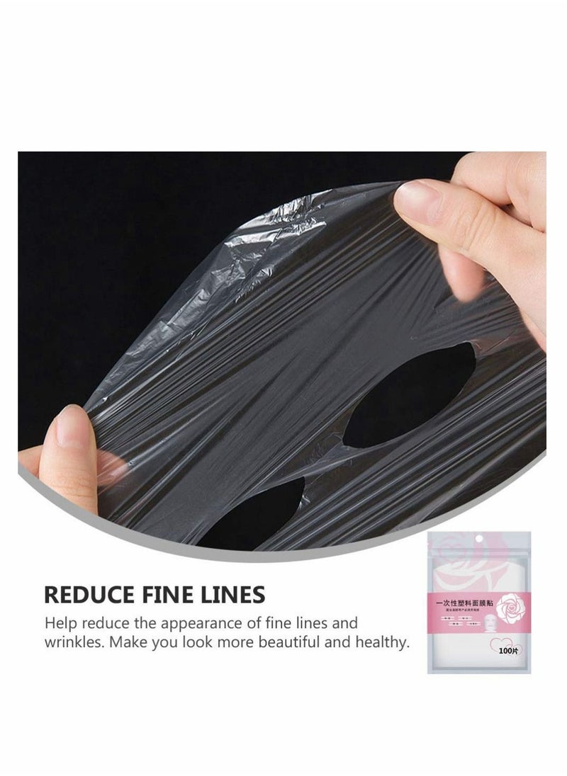 Generic 400Pcs DIY Facial Sheet Plastic Disposable Spa Skin Care Pre-cut Paper Film for Home and Salon Clear  - Image 3