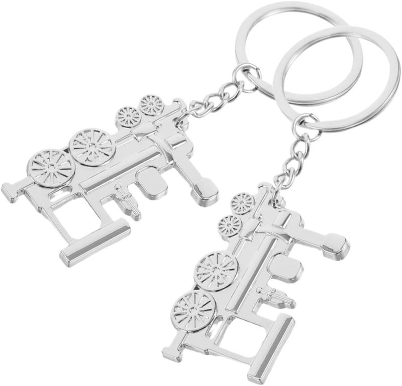 Train Car Keychain 2pcs Zinc Alloy Metal Cool Unique Key Rings for Men Women Cute Car Accessories Purse Charms for Automotive Interior Use - Image 1