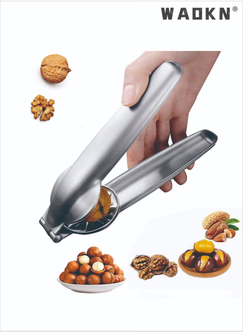 WAOKN Nutcracker Chestnut Clip, Nut Cracker Sheller Walnut Pliers, Metal Nut Opener Plier, 304 Stainless Steel Kitchen Tools , Nut Walnut Nut Opener Plier,Kitchen Dried Fruit Opener  - Image 1