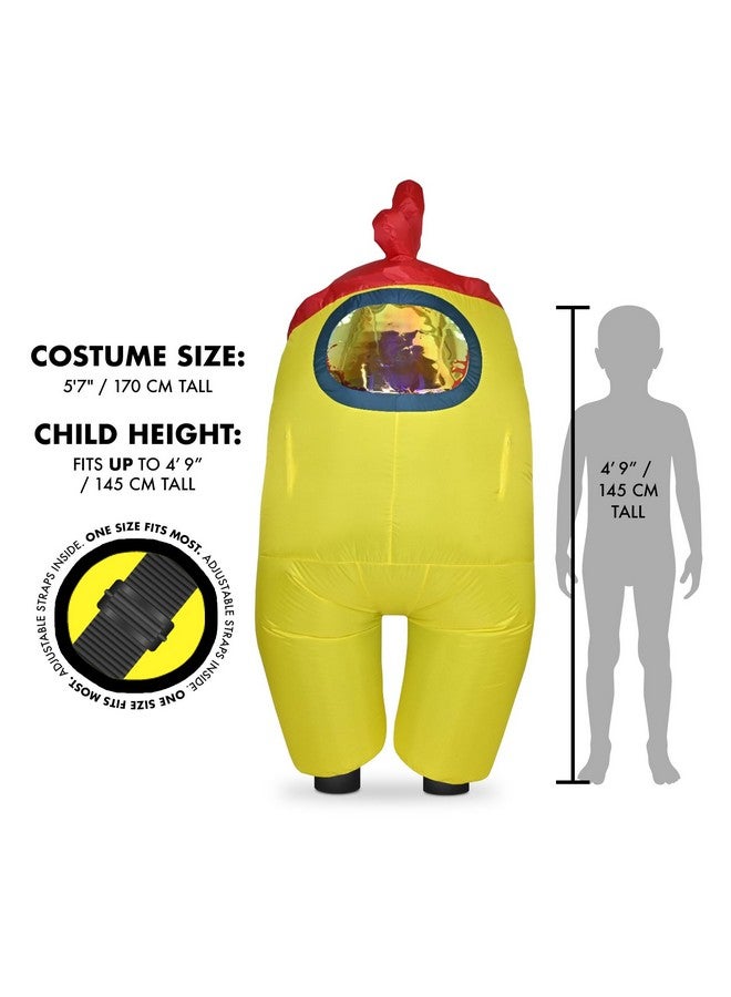 YuMe Official Among Us Toikido Toys Inflatable Kids Halloween Cosplay Costume for Children Crewmate - Yellow with You Glove to See it Hat - Image 4