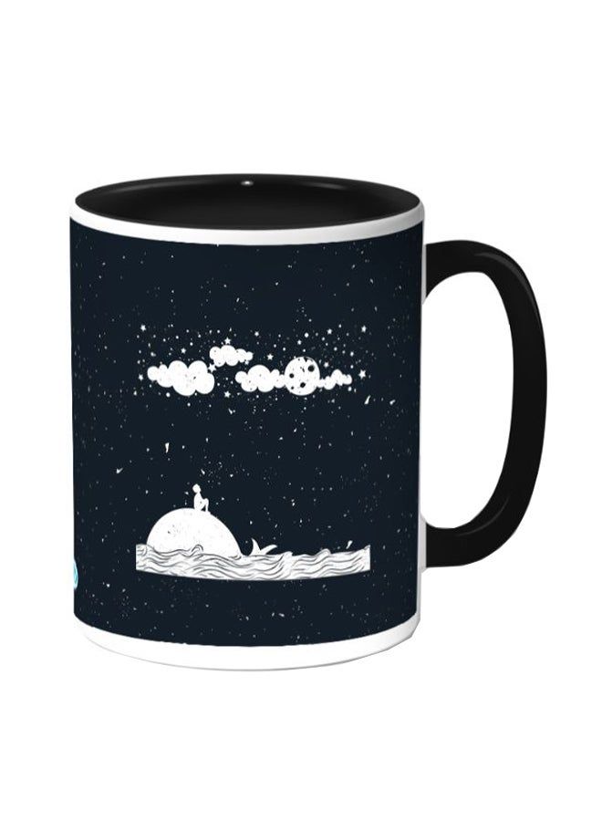 RKN Moon And Stars Printed Coffee Mug Black/White 11ounce - Image 1