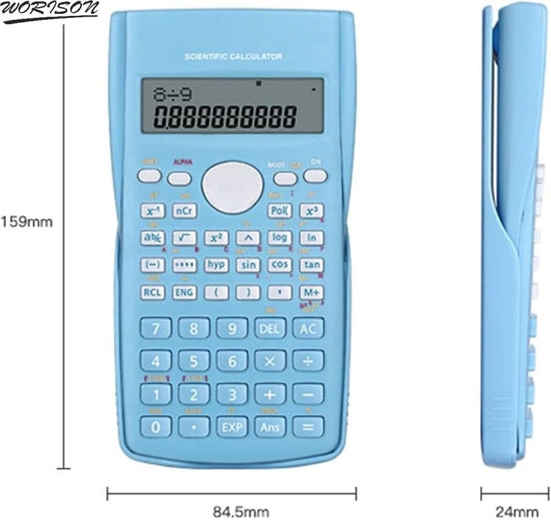 Worison RZ-82MS pro Scientific Calculators with 240 Multi-Functional Calculator 2 Lines LCD Display Ideal for Teachers College Students School Office Portable to Carry (Blue) - Image 2