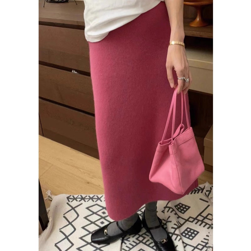 Gentle Soft Glutinous Wool Skirt Women'S Woolen Skirt Thickened Knitted Skirt High-Grade Straight One-Step Skirt - Image 5