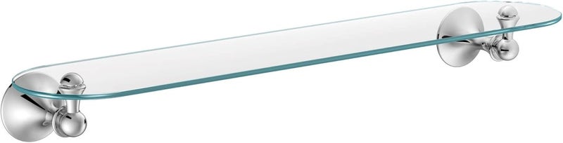 MOEN DN7790CH Lounge 24-Inch Wide x 5-Inch Deep Decorative Glass Bathroom Vanity Shelf, Chrome - Image 5