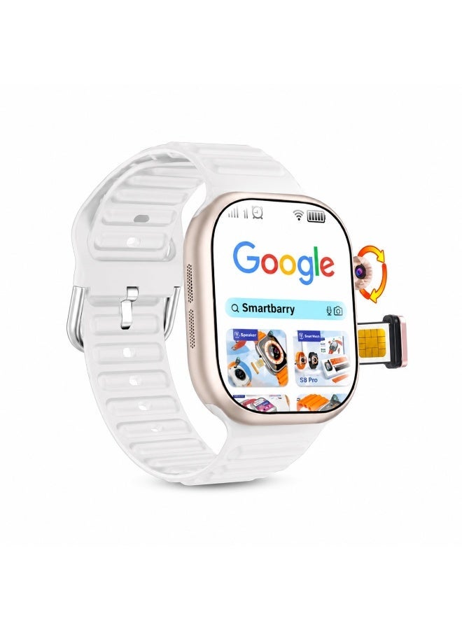 Smartberry C99 Plus 2.06 Inch AMOLED HD Smart Watch with Rotating Pull HD Camera, 750mAh Battery, WiFi, Bluetooth, GPS Support, Full Touch Screen, Dual Watch Straps, Fitness Tracker for Android white - Image 1
