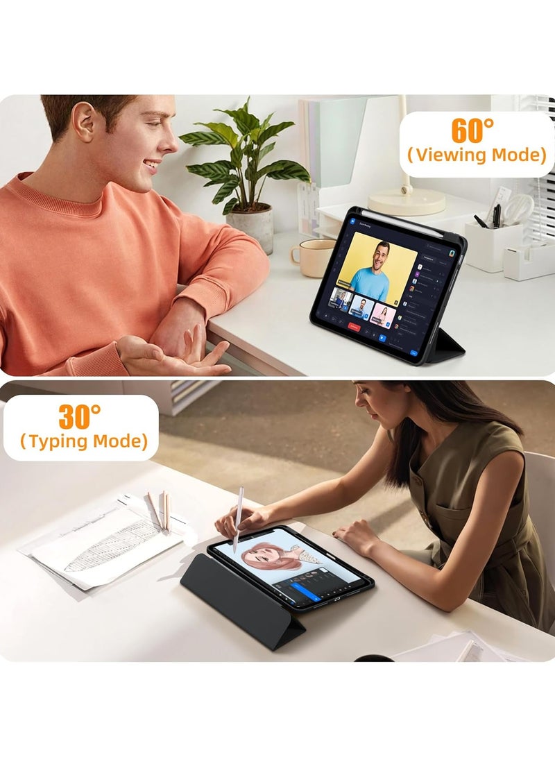 DUSALA 2 in 1 Case for Case for iPad Pro 11 inch (M4) 2024 with Pencil Holder, Slim Stand Protective Cover with Clear Transparent Back Shell for iPad Pro 11 inch Tablet, Support Auto Wake/Sleep With Tempered Glass - Image 5