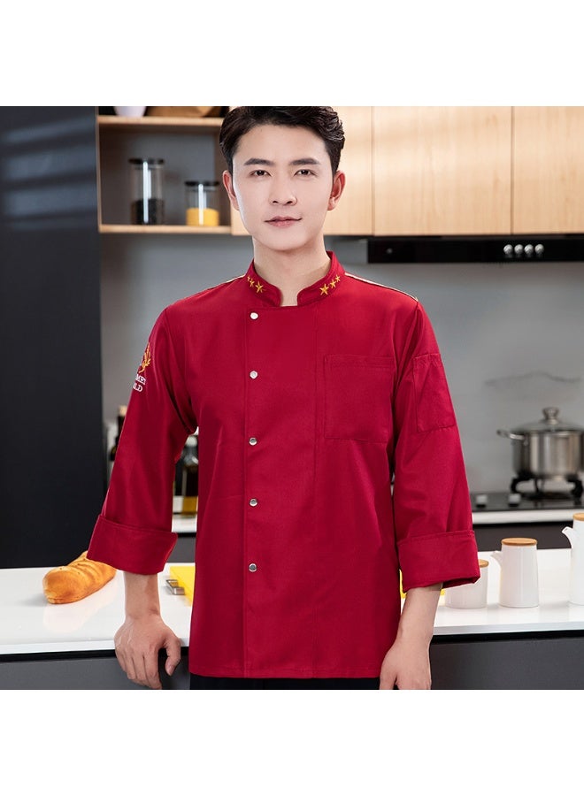 NIBEMINENT Hotel Restaurant Dining Hall Restaurant Kitchen Waiter Uniform Chef Overalls Men's  - Image 1
